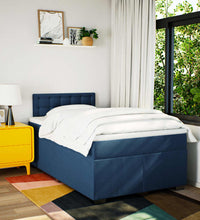 Boxspringbett mit Matratze Blau 120x190 cm Stoff