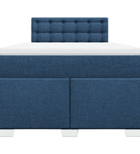 Boxspringbett mit Matratze Blau 120x190 cm Stoff