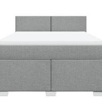Boxspringbett mit Matratze Hellgrau 140x200 cm Stoff