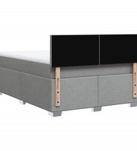 Boxspringbett mit Matratze Hellgrau 140x200 cm Stoff
