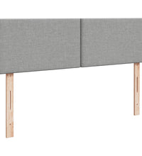 Boxspringbett mit Matratze Hellgrau 140x200 cm Stoff