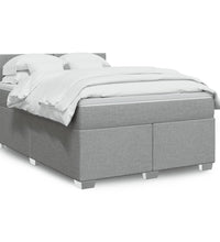 Boxspringbett mit Matratze Hellgrau 140x200 cm Stoff