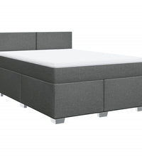 Boxspringbett mit Matratze Dunkelgrau 140x200 cm Stoff