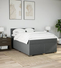 Boxspringbett mit Matratze Dunkelgrau 140x200 cm Stoff