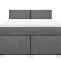 Boxspringbett mit Matratze Dunkelgrau 140x200 cm Stoff