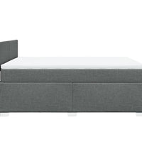 Boxspringbett mit Matratze Dunkelgrau 140x200 cm Stoff