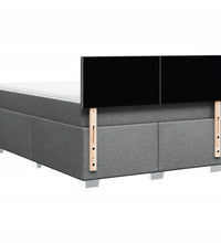 Boxspringbett mit Matratze Dunkelgrau 140x200 cm Stoff