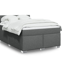 Boxspringbett mit Matratze Dunkelgrau 140x200 cm Stoff