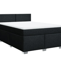 Boxspringbett mit Matratze Schwarz 140x200 cm Stoff