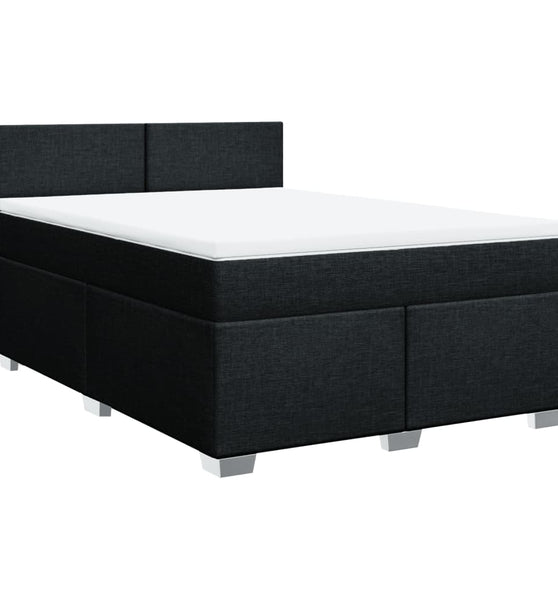 Boxspringbett mit Matratze Schwarz 140x200 cm Stoff
