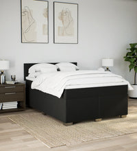 Boxspringbett mit Matratze Schwarz 140x200 cm Stoff