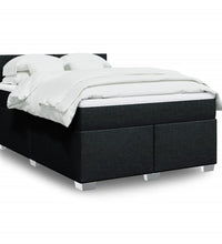 Boxspringbett mit Matratze Schwarz 140x200 cm Stoff