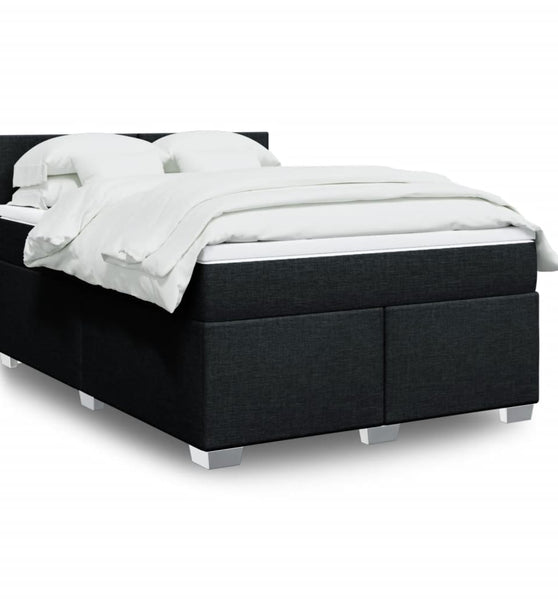 Boxspringbett mit Matratze Schwarz 140x200 cm Stoff