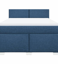 Boxspringbett mit Matratze Blau 140x200 cm Stoff