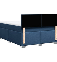 Boxspringbett mit Matratze Blau 140x200 cm Stoff