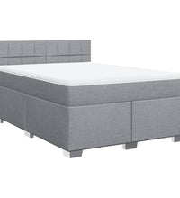Boxspringbett mit Matratze Hellgrau 140x200 cm Stoff