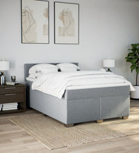 Boxspringbett mit Matratze Hellgrau 140x200 cm Stoff
