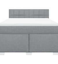 Boxspringbett mit Matratze Hellgrau 140x200 cm Stoff