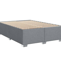 Boxspringbett mit Matratze Hellgrau 140x200 cm Stoff