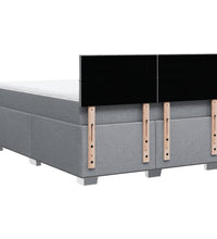 Boxspringbett mit Matratze Hellgrau 140x200 cm Stoff