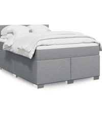 Boxspringbett mit Matratze Hellgrau 140x200 cm Stoff