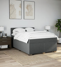 Boxspringbett mit Matratze Dunkelgrau 140x200 cm Stoff