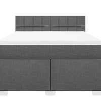 Boxspringbett mit Matratze Dunkelgrau 140x200 cm Stoff