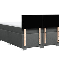 Boxspringbett mit Matratze Dunkelgrau 140x200 cm Stoff