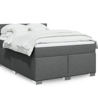 Boxspringbett mit Matratze Dunkelgrau 140x200 cm Stoff