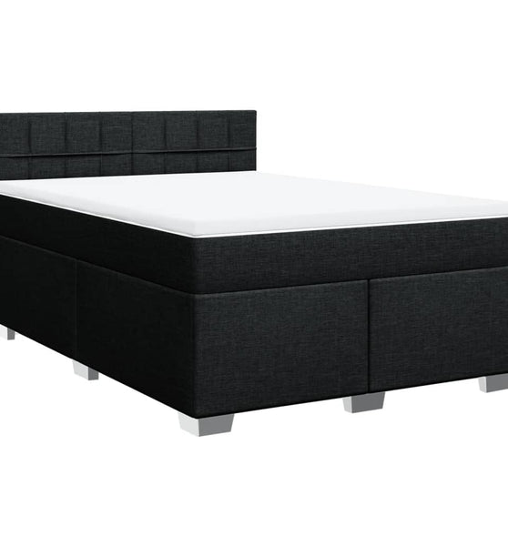 Boxspringbett mit Matratze Schwarz 140x200 cm Stoff