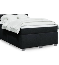 Boxspringbett mit Matratze Schwarz 140x200 cm Stoff