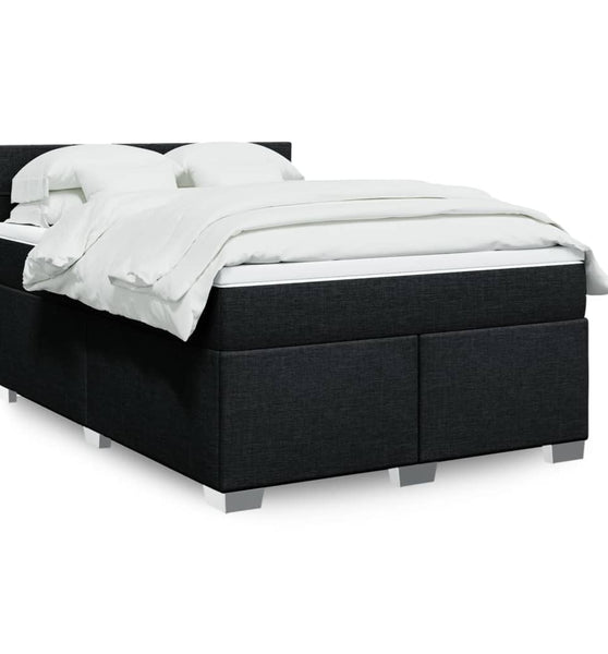 Boxspringbett mit Matratze Schwarz 140x200 cm Stoff