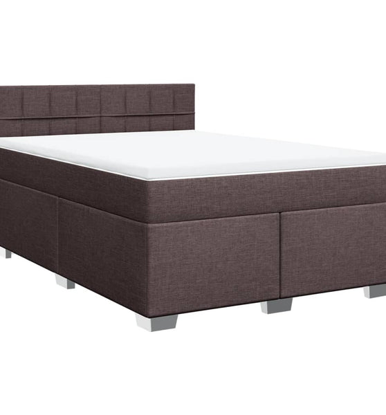 Boxspringbett mit Matratze Dunkelbraun 140x200 cm Stoff