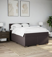 Boxspringbett mit Matratze Dunkelbraun 140x200 cm Stoff