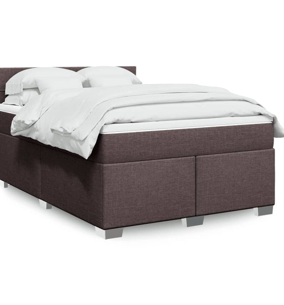 Boxspringbett mit Matratze Dunkelbraun 140x200 cm Stoff