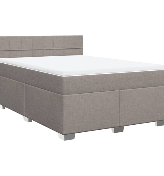 Boxspringbett mit Matratze Taupe 140x200 cm Stoff