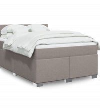 Boxspringbett mit Matratze Taupe 140x200 cm Stoff