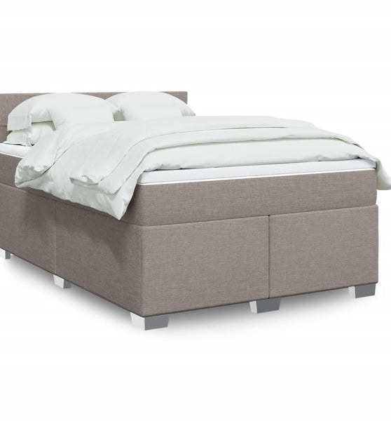 Boxspringbett mit Matratze Taupe 140x200 cm Stoff
