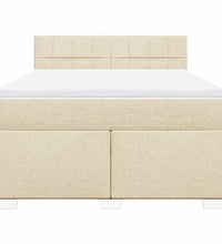 Boxspringbett mit Matratze Creme 140x200 cm Stoff