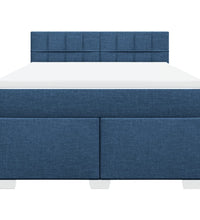 Boxspringbett mit Matratze Blau 140x200 cm Stoff