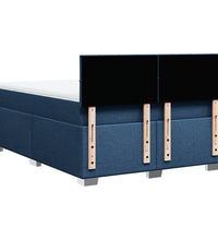 Boxspringbett mit Matratze Blau 140x200 cm Stoff