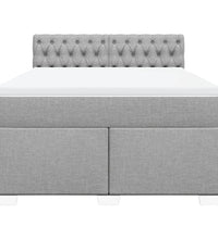 Boxspringbett mit Matratze Hellgrau 140x200 cm Stoff