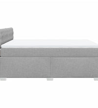 Boxspringbett mit Matratze Hellgrau 140x200 cm Stoff
