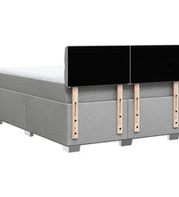 Boxspringbett mit Matratze Hellgrau 140x200 cm Stoff