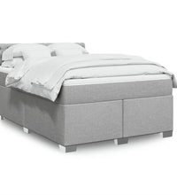 Boxspringbett mit Matratze Hellgrau 140x200 cm Stoff