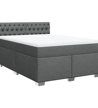 Boxspringbett mit Matratze Dunkelgrau 140x200 cm Stoff