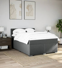 Boxspringbett mit Matratze Dunkelgrau 140x200 cm Stoff