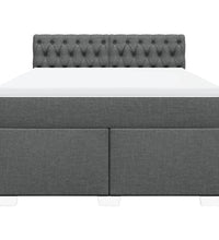 Boxspringbett mit Matratze Dunkelgrau 140x200 cm Stoff