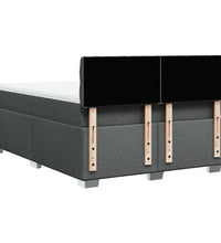 Boxspringbett mit Matratze Dunkelgrau 140x200 cm Stoff