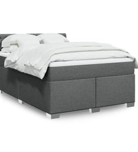 Boxspringbett mit Matratze Dunkelgrau 140x200 cm Stoff